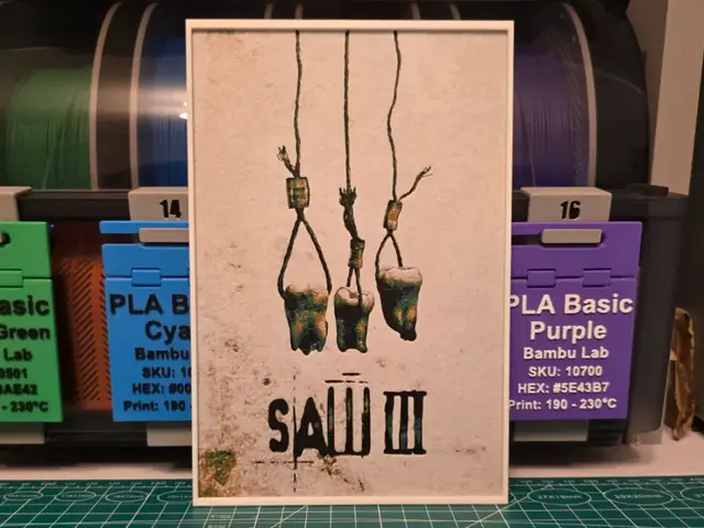 HueForge model: Saw III Movie Poster - Hueforge Art by Lumpy3D