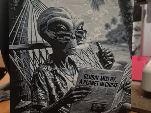 HueForge model: alien sunbathing by Buntsta