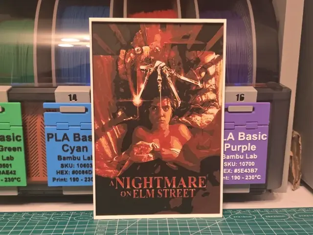 HueForge model: A Nightmare on Elm Street Poster V2 - Hueforge Art by Lumpy3D
