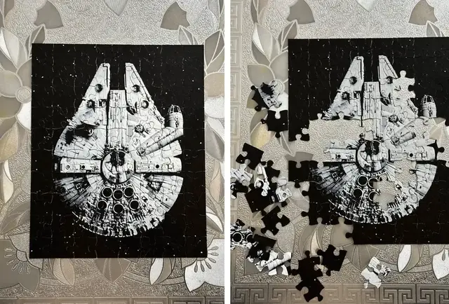 Star Wars jigsaw Puzzle black and white