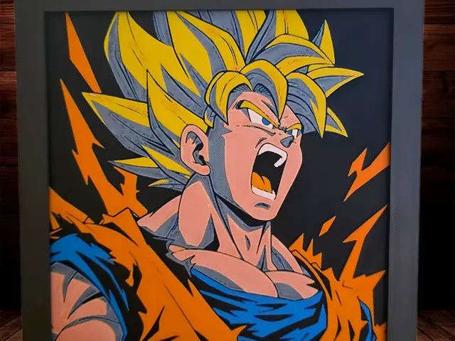 HueForge model: SSJ Goku - Dragon Ball Z by Side Quest Hues