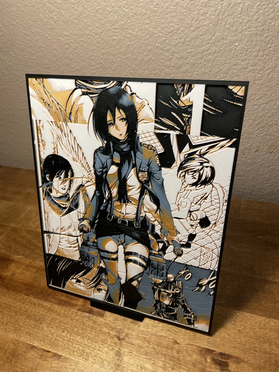 Mikasa Manga by Cloudy Nostalgia HueForge model: Mikasa Manga by Cloudy Nostalgia
