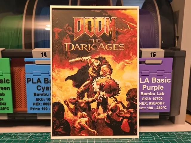 HueForge model: DOOM: The Dark Ages Game Poster - Hueforge Art by Lumpy3D