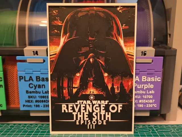 HueForge model: Star Wars: Episode III Revenge of the Sith Poster by Lumpy3D