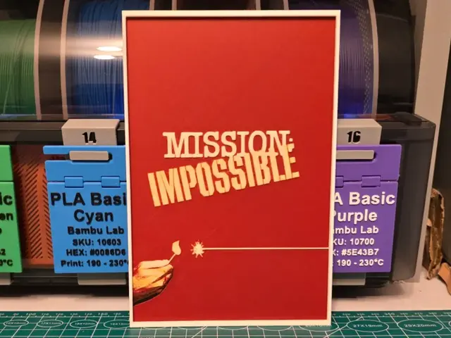 HueForge model: Mission: Impossible Series Poster - Hueforge Art by Lumpy3D
