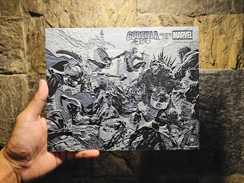 Godzilla vs Marvel Hueforge by Loki HueForge model: Godzilla vs Marvel Hueforge by Loki