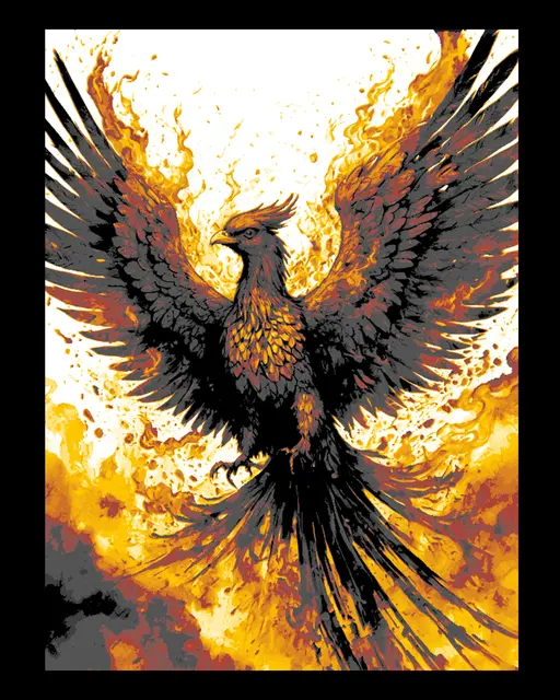 HueForge model: The rebirth of the Phoenix - Hueforge art by BooneCo3d