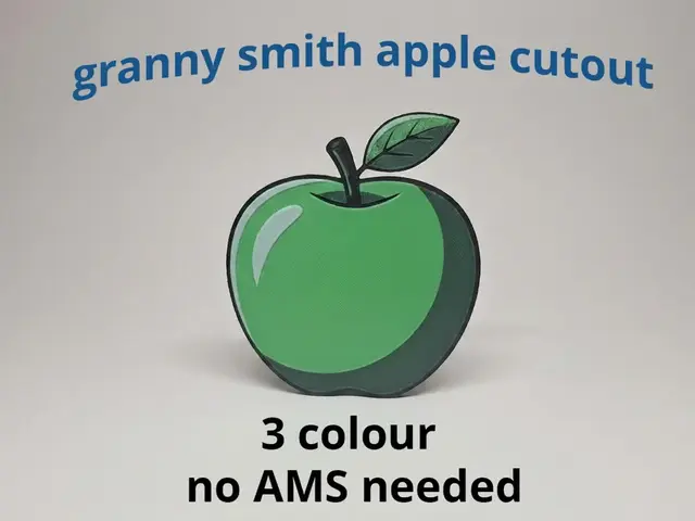 HueForge model: Granny Smith Apple - Hueforge / 2D Art Cutout by LED