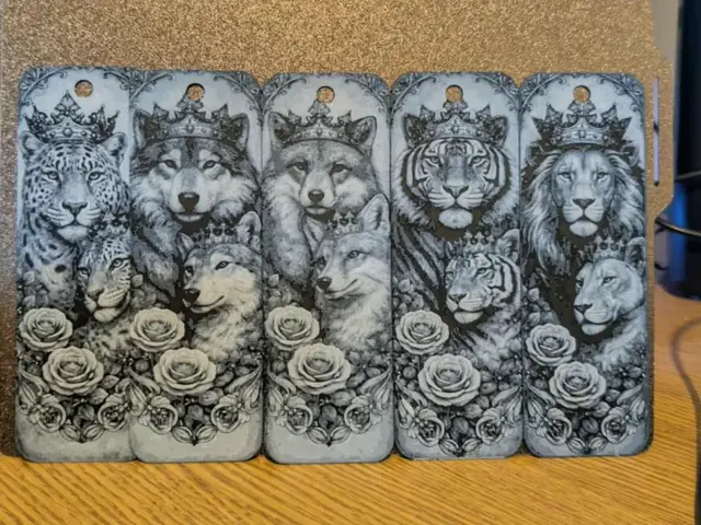HueForge model: Set of 5 King and Queen Animal bookmarks by 3dGlow