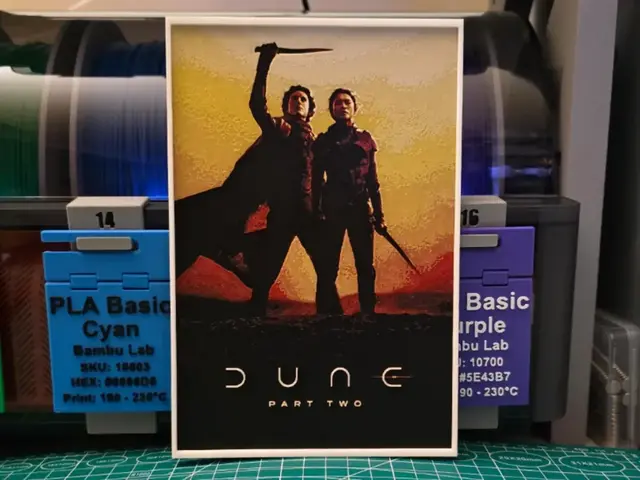 HueForge model: Dune: Part Two Movie Poster - Hueforge Art by Lumpy3D