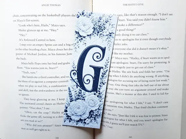 HueForge model: Bookmark, Monogram G, Floral Background, Hueforge by Dame Jo