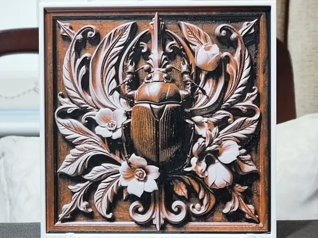 HueForge model: Wood Carving Scarab - HueForge 3 Color by BoDad