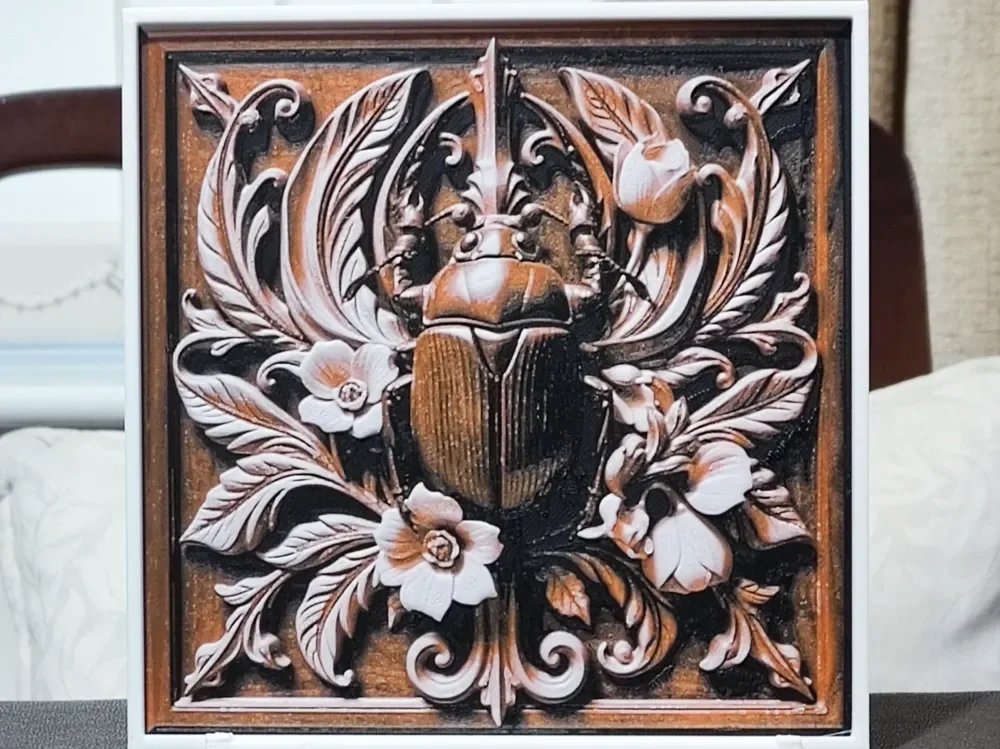 Wood Carving Scarab - HueForge 3 Color by BoDad HueForge model: Wood Carving Scarab - HueForge 3 Color by BoDad