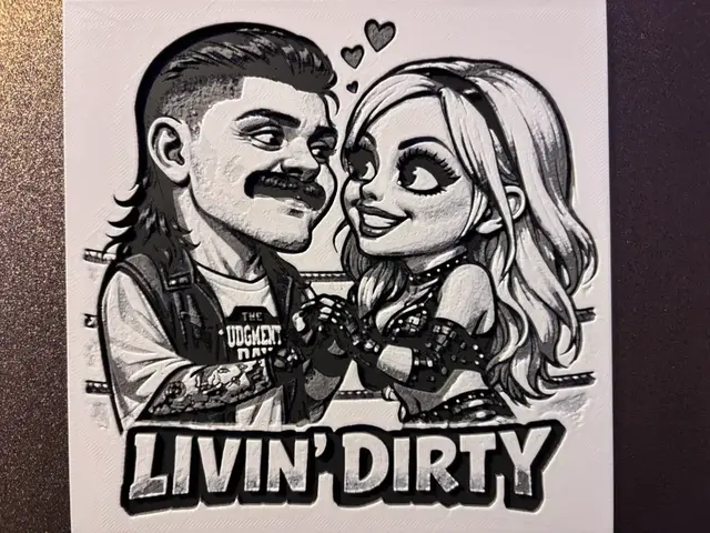 HueForge model: Dominic Mysterio Liv Morgan in Love WWE Hueforge by Reeftank&more