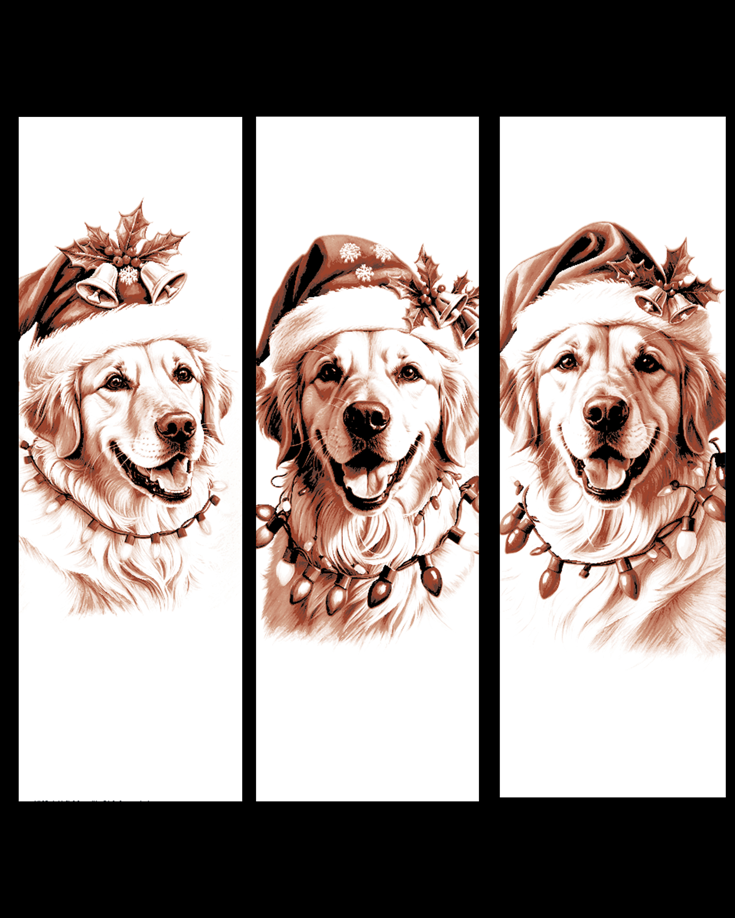 Merry Christmas set of bookmarks - Golden Retriever Style by BooneCo3d HueForge model: Merry Christmas set of bookmarks - Golden Retriever Style by BooneCo3d