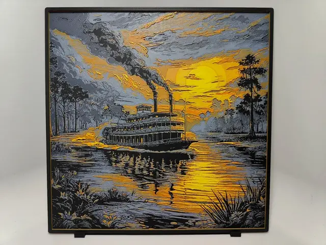 Paddle Steamer Sunset - Hueforge