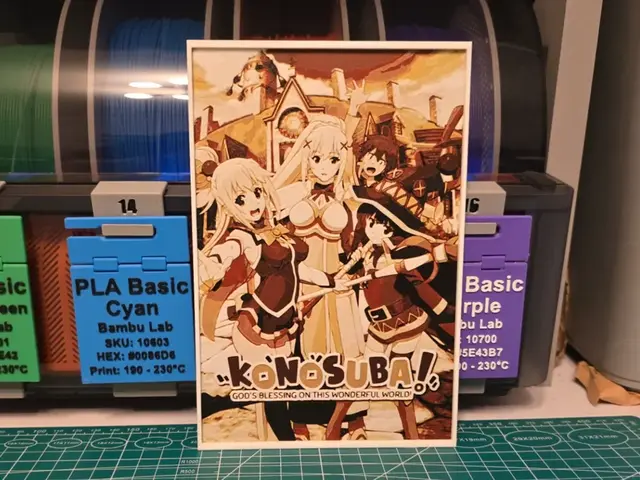 HueForge model: KONOSUBA Anime Poster - Hueforge Art by Lumpy3D