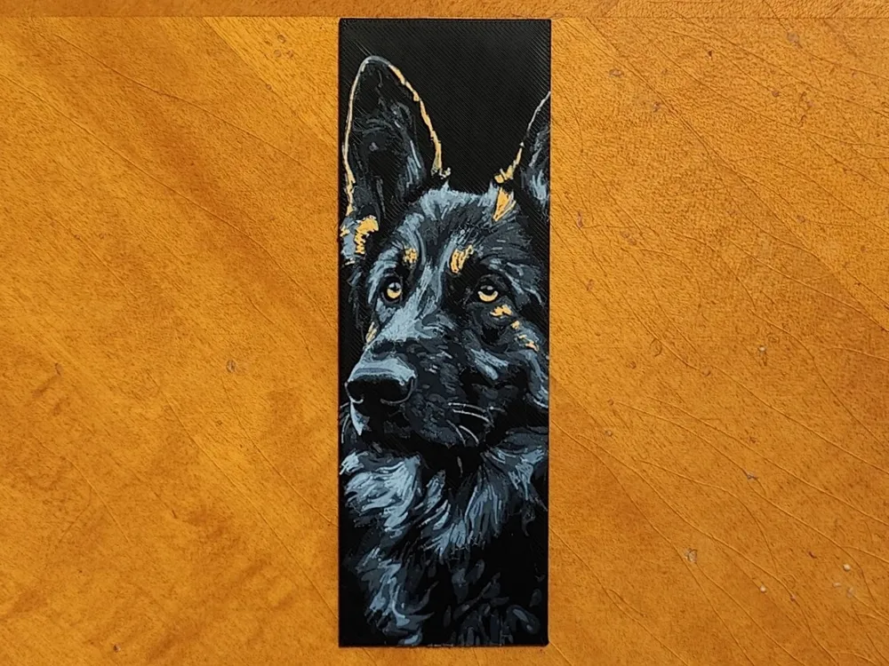 German Shepherd Bookmark - 4 Colours - Hueforge by Sarge HueForge model: German Shepherd Bookmark - 4 Colours - Hueforge by Sarge