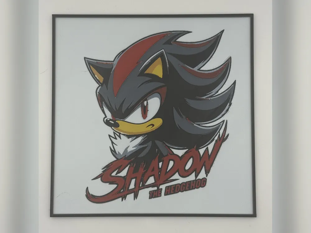 Shadow the Hedgehog HueForge Print by Thadius HueForge model: Shadow the Hedgehog HueForge Print by Thadius