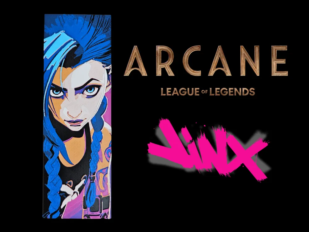 Jinx (Arcane League of Legends) Bookmark by BusyKikiBee HueForge model: Jinx (Arcane League of Legends) Bookmark by BusyKikiBee