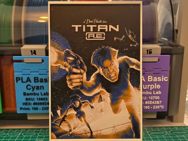 HueForge model: Titan A.E. Movie Poster - Hueforge Art by Lumpy3D