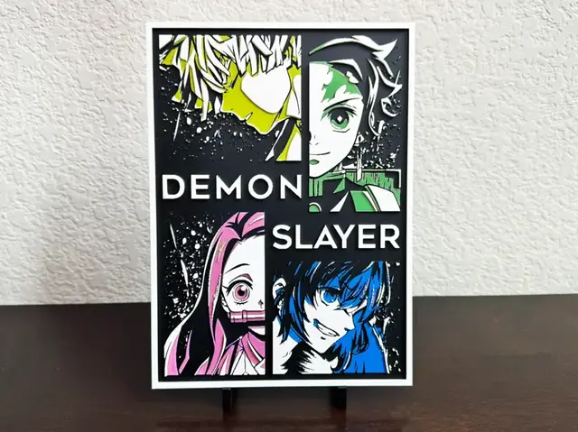 HueForge model: Demon Slayer Character Collage Hueforge by Artful Creator