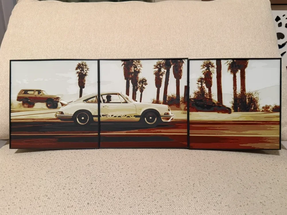 Forza Horizon - Multi Panel Wall Display 600x200mm by ZorPrime7 HueForge model: Forza Horizon - Multi Panel Wall Display 600x200mm by ZorPrime7