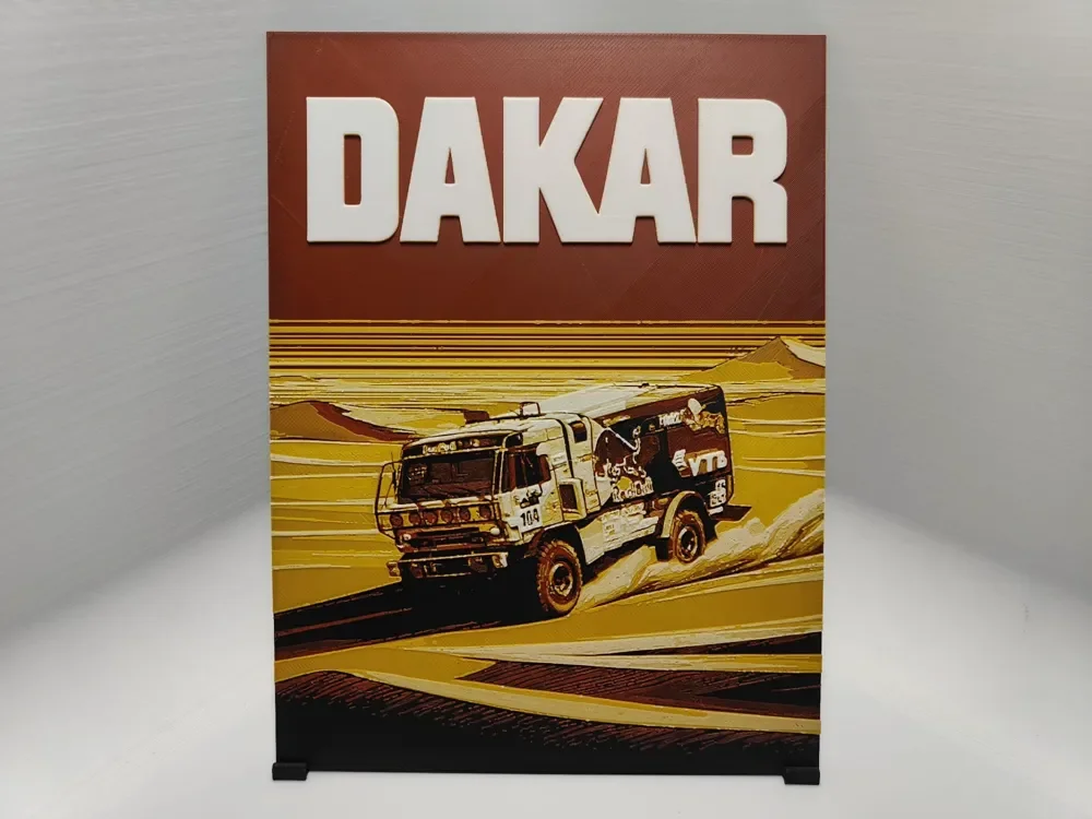 Dakar Poster - Hueforge by BeaN HueForge model: Dakar Poster - Hueforge by BeaN