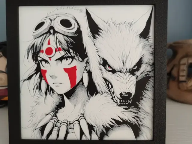 HueForge model: Hueforge princess mononoke by Litolunar