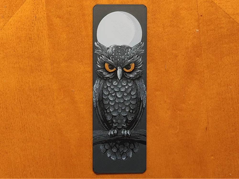 Owl Bookmark - Hueforge - Halloween by Sarge HueForge model: Owl Bookmark - Hueforge - Halloween by Sarge