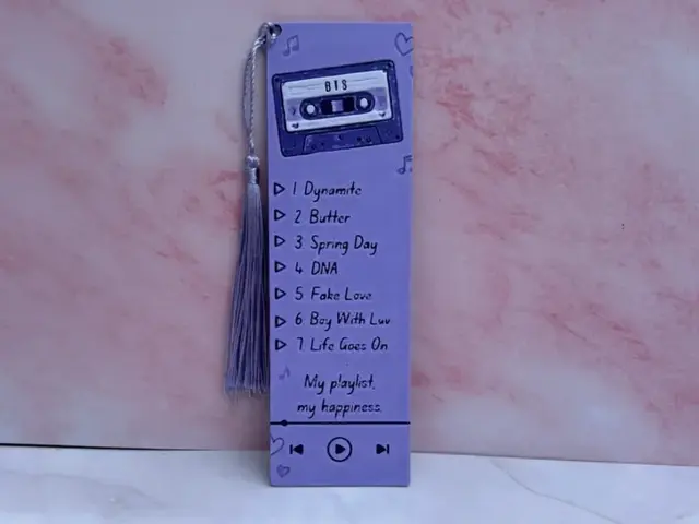 HueForge model: BTS Song Playlist Bookmark by EDesign