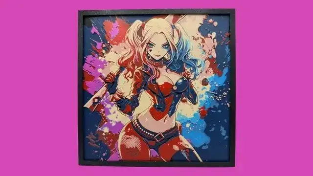 HueForge model: Harley Quinn - DC Comics Hueforge by Canadian Gamer