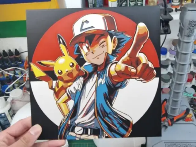 HueForge model: Pokemon Hueforge - Pikachu & Satoshi by Dakiren