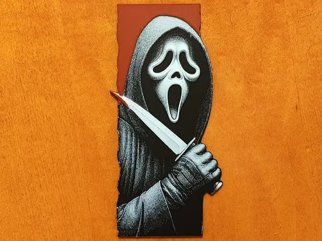 HueForge model: Scream Ghostface Bookmark - HueForge by Sarge