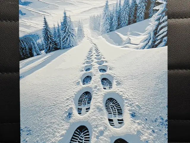 HueForge model: Winter Footsteps by TheHueforgeLady