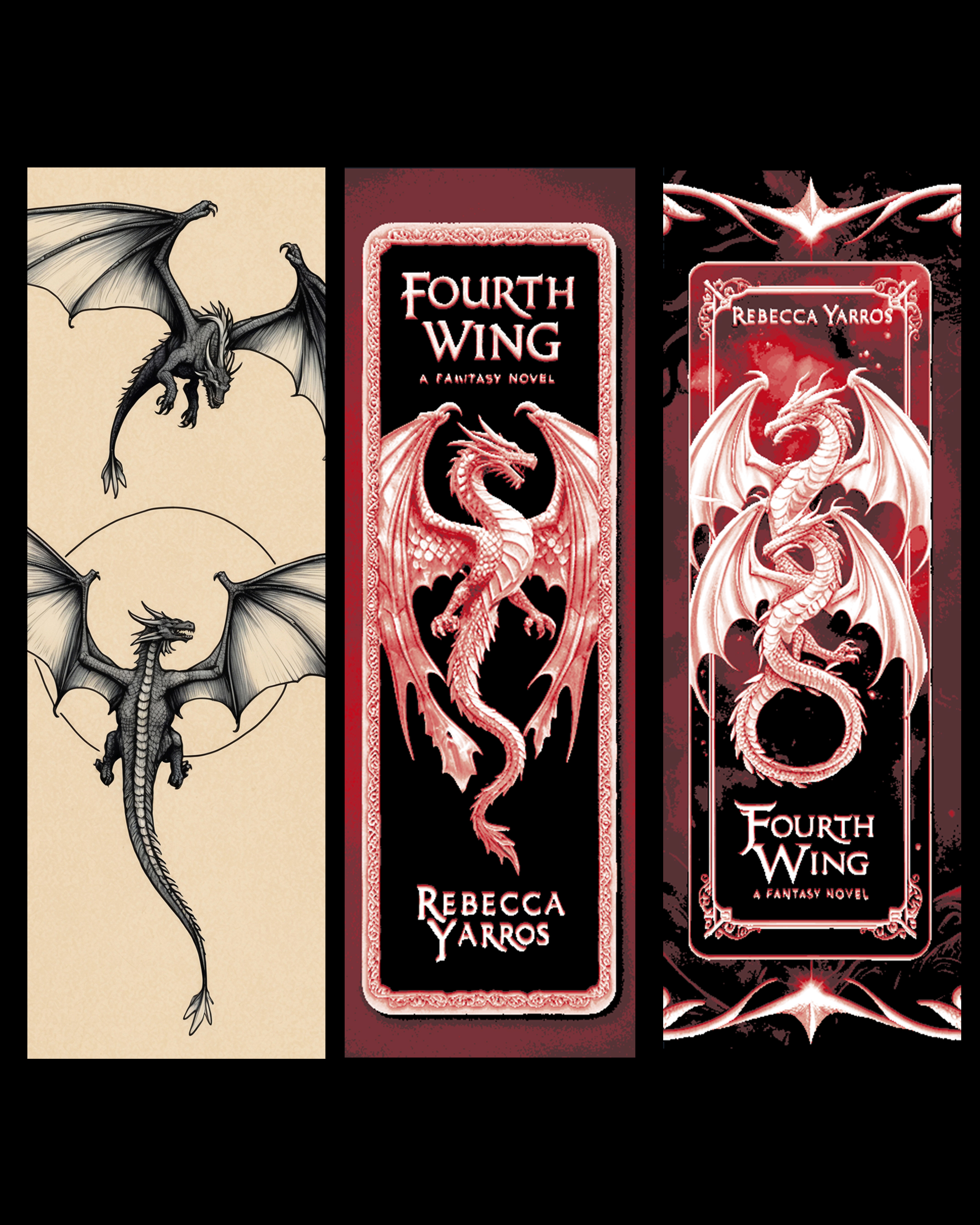 Fanart Set of Bookmarks for the Novel Fourth Wing By Rebecca Yarros by BooneCo3d HueForge model: Fanart Set of Bookmarks for the Novel Fourth Wing By Rebecca Yarros by BooneCo3d