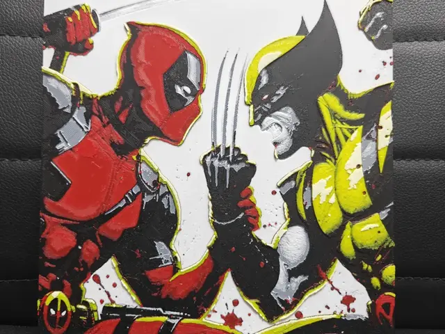 HueForge model: Deadpool vs Wolverine by TheHueforgeLady