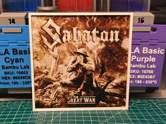 HueForge model: Sabaton "The Great War" Album - Hueforge Art by Lumpy3D