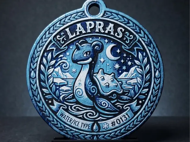 HueForge model: Pokemon - Lapras Medallion - 4 Colour by LED