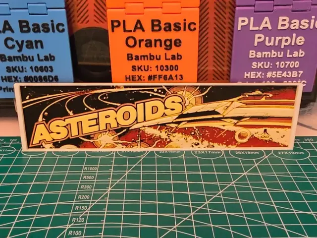 HueForge model: Asteroids Arcade Marquee - Hueforge Art by Lumpy3D