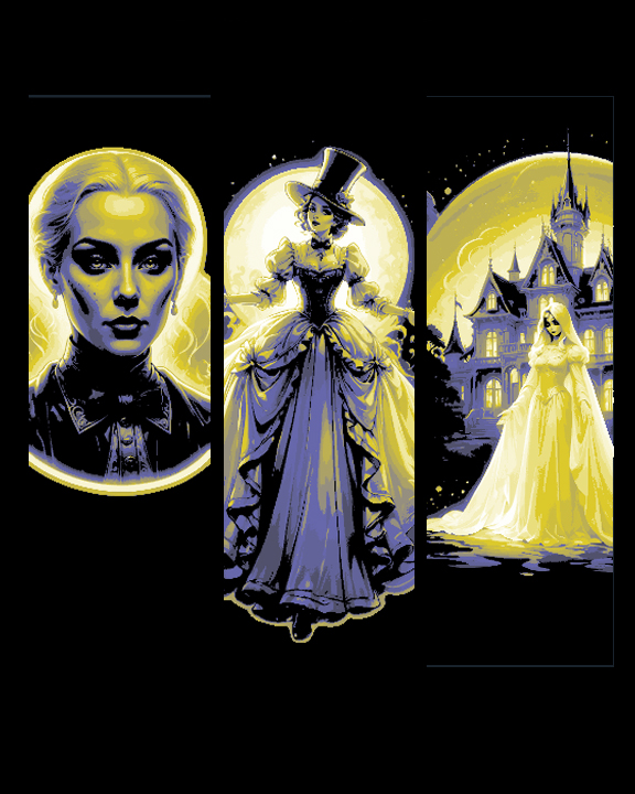 Disney style depiction of a Lady Ghost and a Haunted Mansion - Set of 3 Bookmarks by BooneCo3d HueForge model: Disney style depiction of a Lady Ghost and a Haunted Mansion - Set of 3 Bookmarks by BooneCo3d
