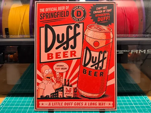 HueForge model: The Simpsons Duff Beer Poster HueForge by liv_3d