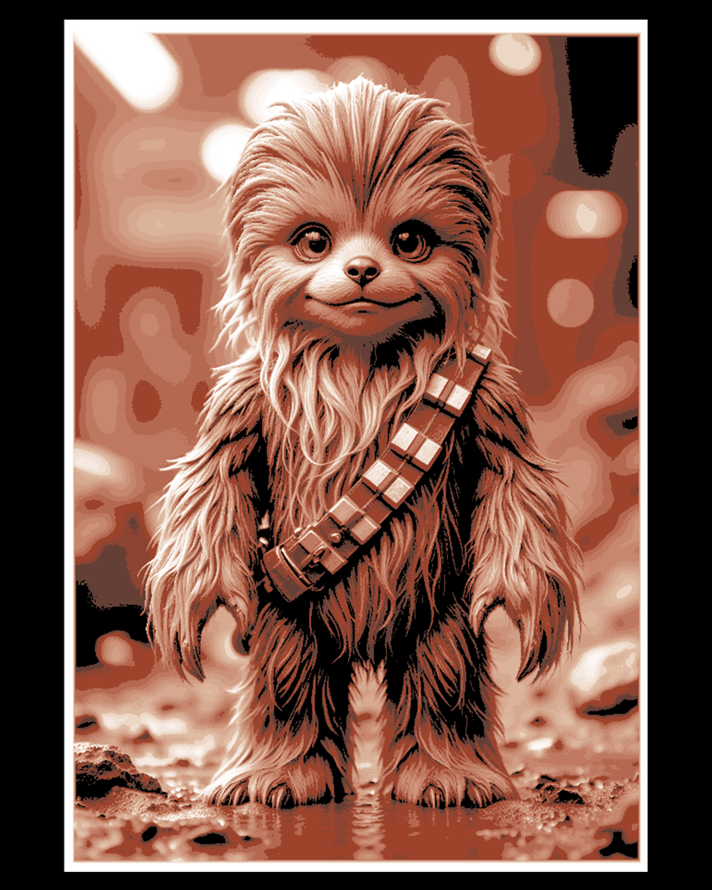 He is a little Chewy - Fan Art little Chewbacca from Star Wars by BooneCo3d HueForge model: He is a little Chewy - Fan Art little Chewbacca from Star Wars by BooneCo3d
