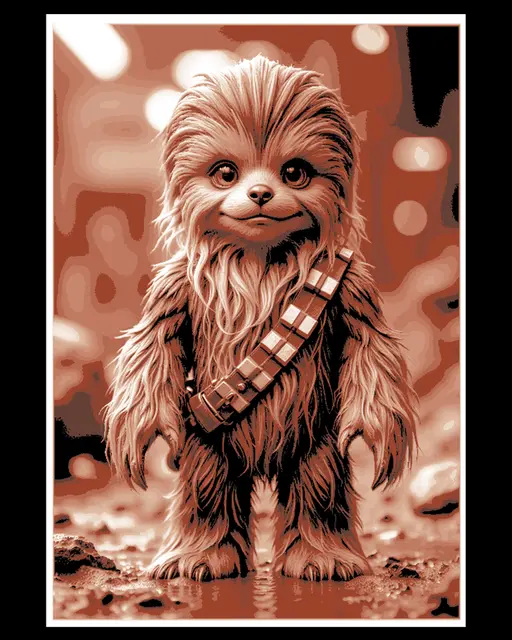 HueForge model: He is a little Chewy - Fan Art little Chewbacca from Star Wars by BooneCo3d