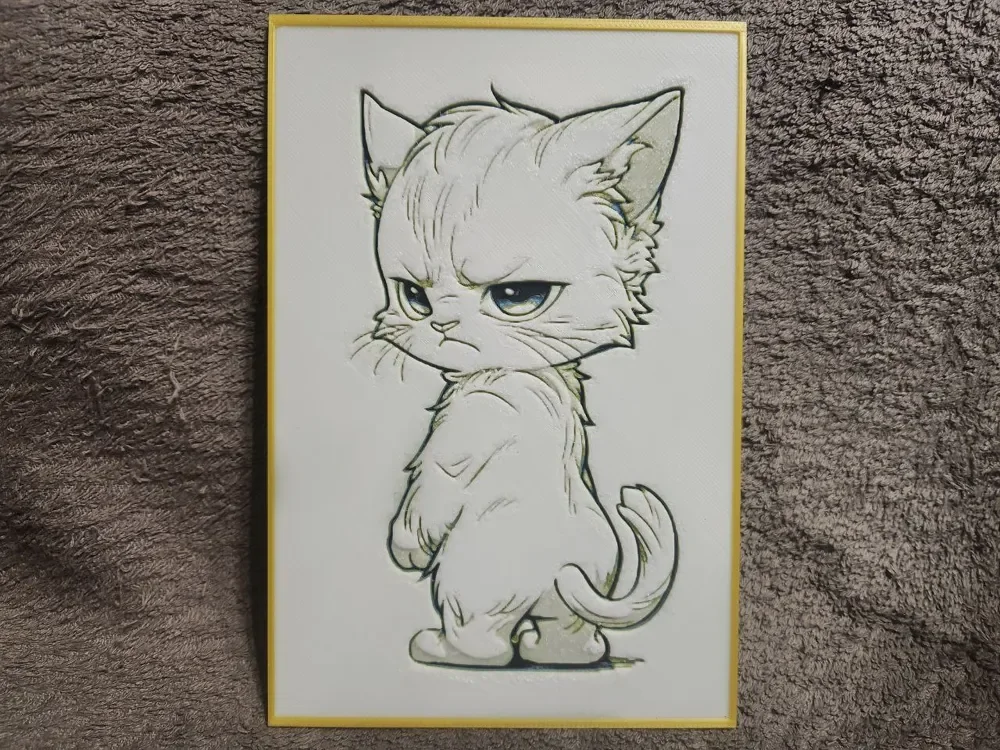 Angry Cute Cat - HueForge by keko HueForge model: Angry Cute Cat - HueForge by keko