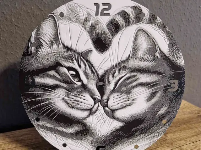 HueForge model: Cat Love Clock by Schuettdesign