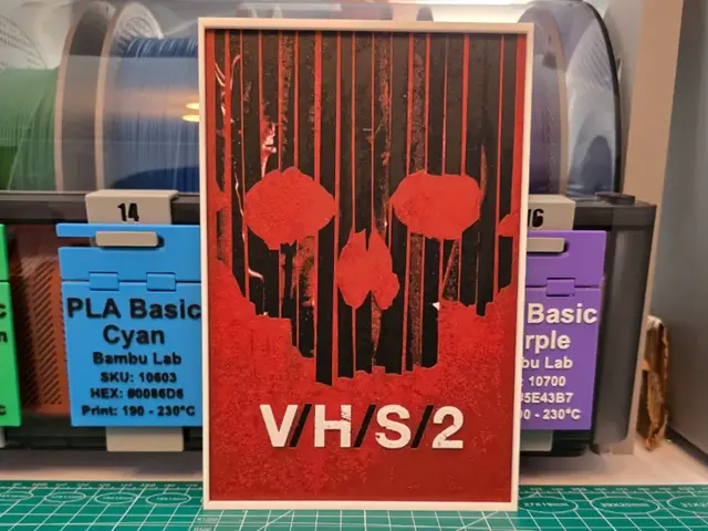 HueForge model: V/H/S/2 Movie Poster - Hueforge Art by Lumpy3D