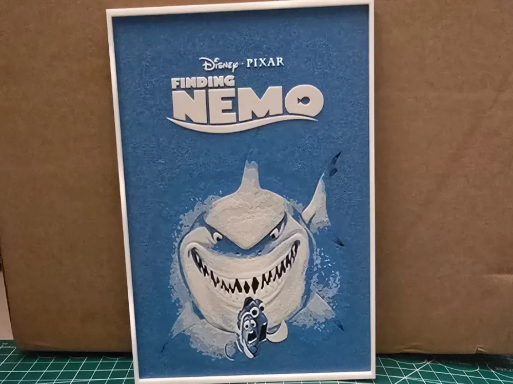 Finding Nemo Movie Poster - Hueforge Art by Lumpy3D HueForge model: Finding Nemo Movie Poster - Hueforge Art by Lumpy3D