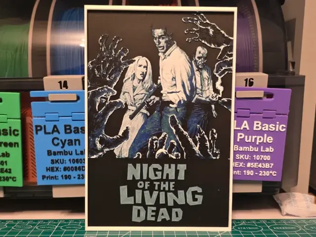 HueForge model: Night of the Living Dead Movie Poster - Hueforge by Lumpy3D