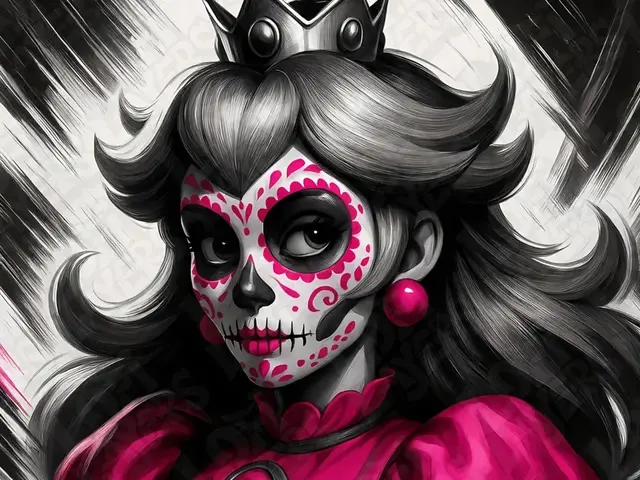 HueForge model: Halloween Peach (Day of the Dead Style) by LoFi Layers
